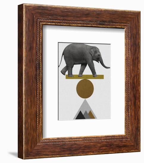 Balancing Act - Elephant-Dana Shek-Framed Art Print