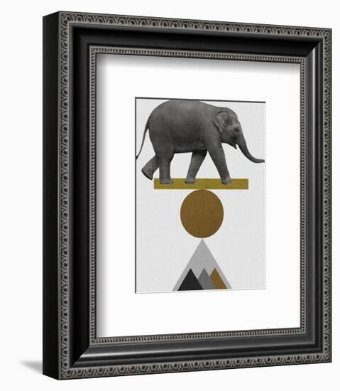 Balancing Act - Elephant-Dana Shek-Framed Art Print