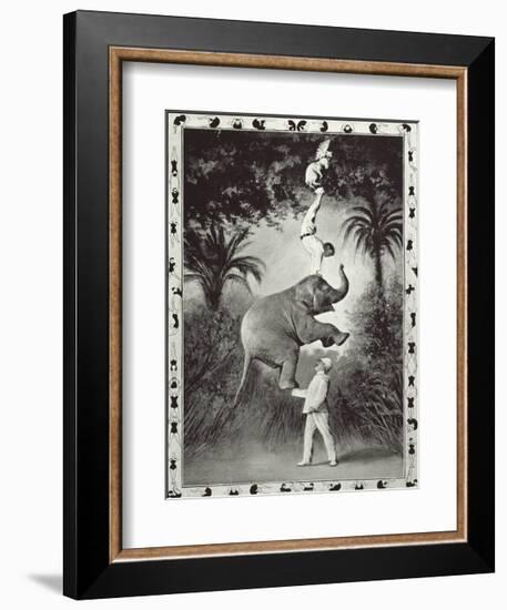 Balancing An Elephant!-The Vintage Collection-Framed Premium Giclee Print