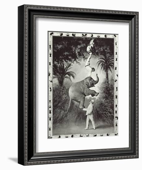 Balancing An Elephant!-The Vintage Collection-Framed Premium Giclee Print