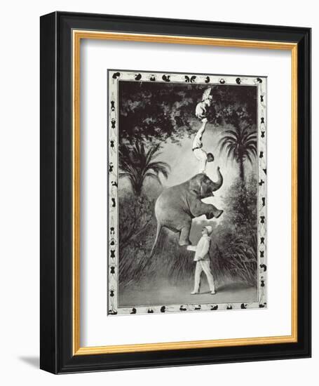 Balancing An Elephant!-The Vintage Collection-Framed Premium Giclee Print