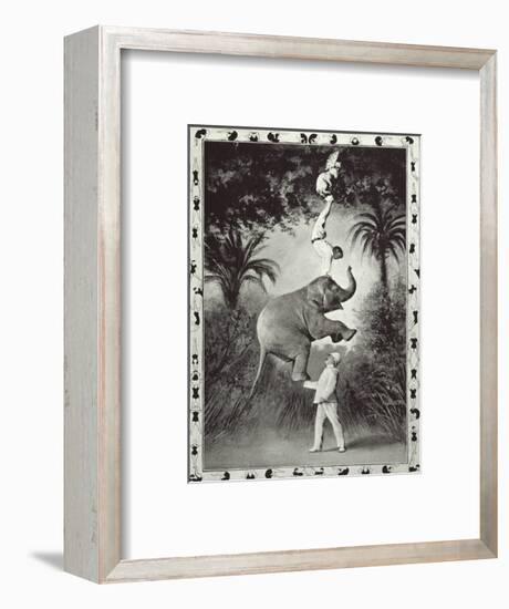 Balancing An Elephant!-The Vintage Collection-Framed Premium Giclee Print