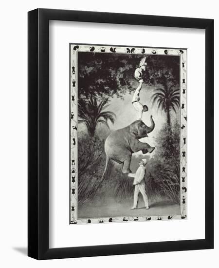 Balancing An Elephant!-The Vintage Collection-Framed Premium Giclee Print