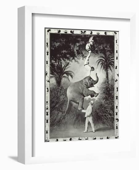 Balancing An Elephant!-The Vintage Collection-Framed Premium Giclee Print