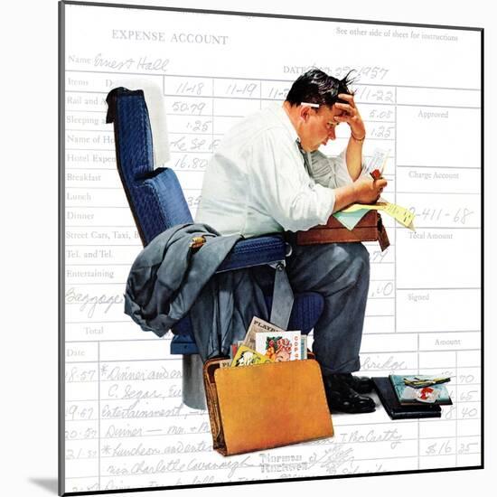 "Balancing the Expense Account", November 30,1957-Norman Rockwell-Mounted Giclee Print
