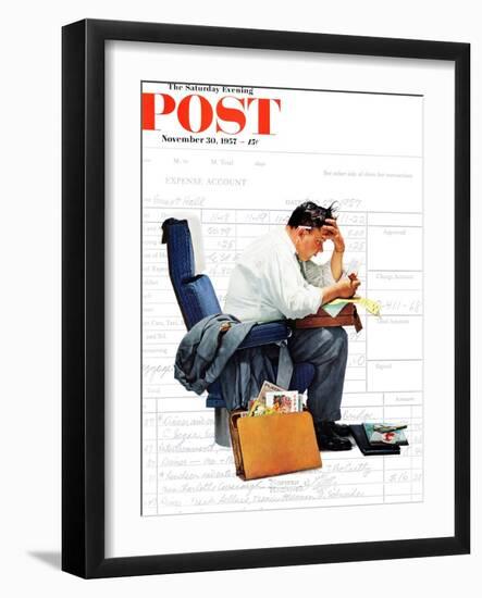 "Balancing the Expense Account" Saturday Evening Post Cover, November 30,1957-Norman Rockwell-Framed Giclee Print