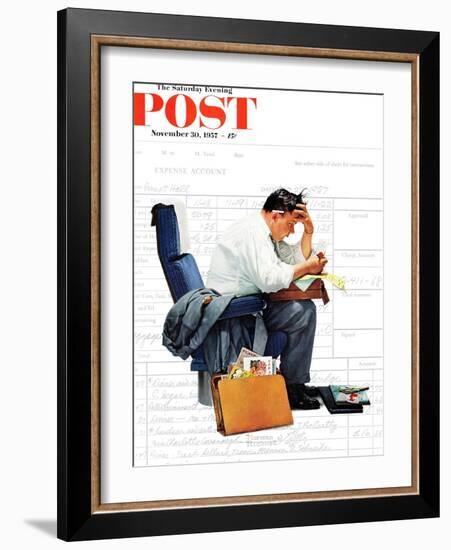 "Balancing the Expense Account" Saturday Evening Post Cover, November 30,1957-Norman Rockwell-Framed Giclee Print