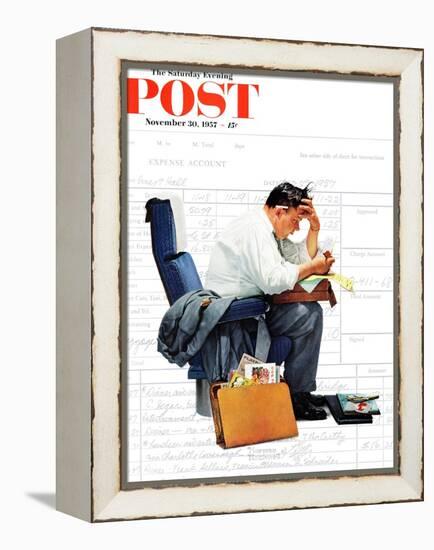 "Balancing the Expense Account" Saturday Evening Post Cover, November 30,1957-Norman Rockwell-Framed Premier Image Canvas