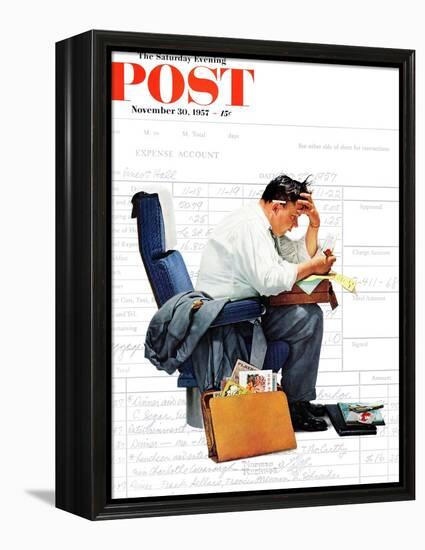 "Balancing the Expense Account" Saturday Evening Post Cover, November 30,1957-Norman Rockwell-Framed Premier Image Canvas