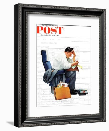 "Balancing the Expense Account" Saturday Evening Post Cover, November 30,1957-Norman Rockwell-Framed Giclee Print