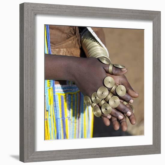 Balangida Lelu, Northern Tanzania;The Finery of a Datoga Woman;-Nigel Pavitt-Framed Photographic Print