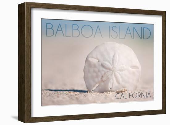 Balboa Island, California - Sand Dollar and Beach-Lantern Press-Framed Art Print