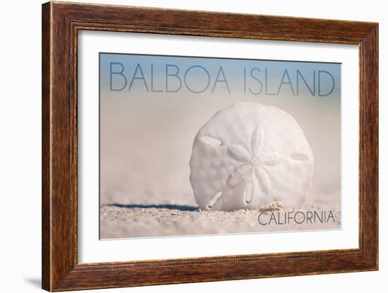 Balboa Island, California - Sand Dollar and Beach-Lantern Press-Framed Art Print