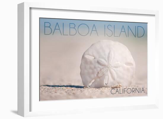 Balboa Island, California - Sand Dollar and Beach-Lantern Press-Framed Art Print