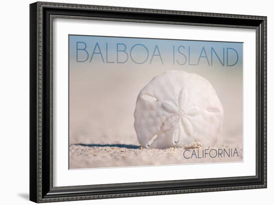 Balboa Island, California - Sand Dollar and Beach-Lantern Press-Framed Art Print