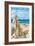 Balboa Island, California - Sandcastle-Lantern Press-Framed Art Print