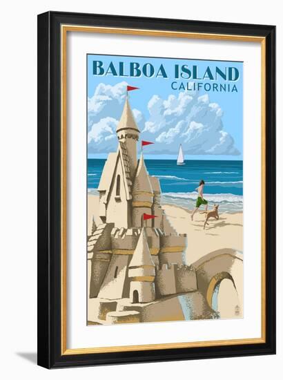 Balboa Island, California - Sandcastle-Lantern Press-Framed Art Print