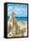 Balboa Island, California - Sandcastle-Lantern Press-Framed Stretched Canvas