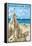Balboa Island, California - Sandcastle-Lantern Press-Framed Stretched Canvas