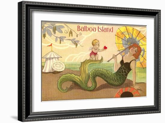 Balboa Island Mermaid-null-Framed Art Print