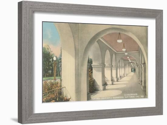 Balboa Park Colonnade, San Diego, California-null-Framed Art Print