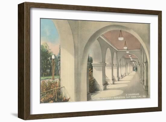 Balboa Park Colonnade, San Diego, California-null-Framed Art Print