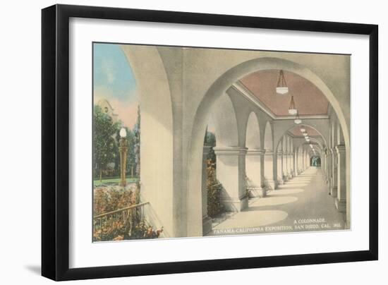 Balboa Park Colonnade, San Diego, California-null-Framed Art Print