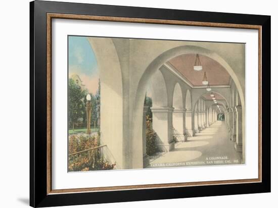 Balboa Park Colonnade, San Diego, California-null-Framed Art Print