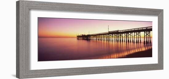Balboa Pier at sunset, Newport Beach, Orange County, California, USA-null-Framed Photographic Print