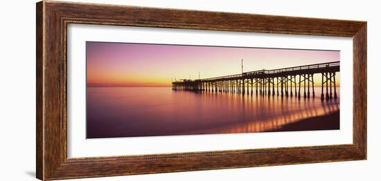 Balboa Pier at sunset, Newport Beach, Orange County, California, USA-null-Framed Photographic Print