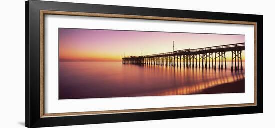 Balboa Pier at sunset, Newport Beach, Orange County, California, USA-null-Framed Photographic Print