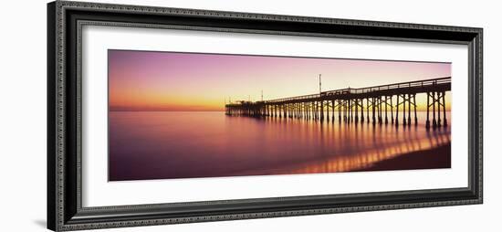 Balboa Pier at sunset, Newport Beach, Orange County, California, USA-null-Framed Photographic Print