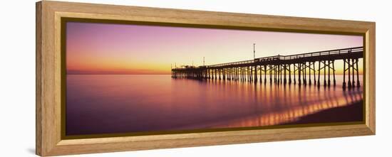 Balboa Pier at sunset, Newport Beach, Orange County, California, USA-null-Framed Premier Image Canvas