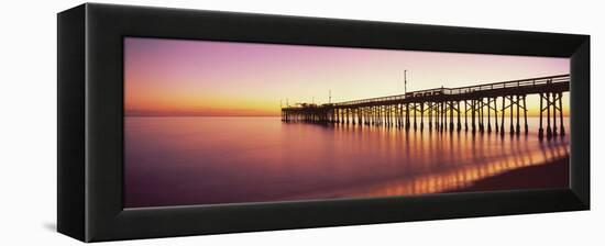 Balboa Pier at sunset, Newport Beach, Orange County, California, USA-null-Framed Premier Image Canvas