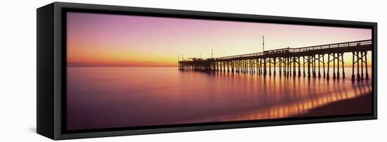 Balboa Pier at sunset, Newport Beach, Orange County, California, USA-null-Framed Premier Image Canvas