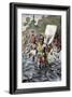 Balboa Raising His Sword to Claim the Pacific Ocean for Spain, c.1513-null-Framed Giclee Print