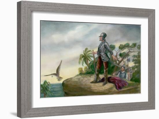 Balboa's Discovery of the Pacific-Clyde O. De Land-Framed Giclee Print