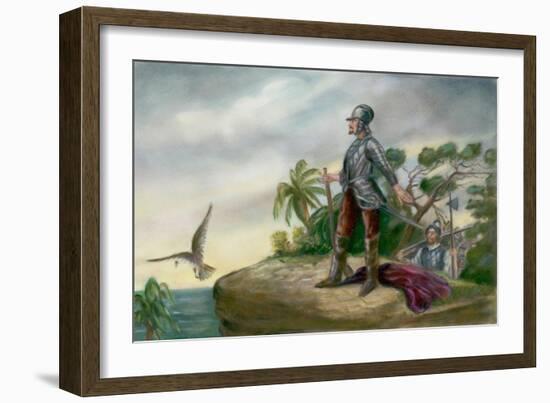 Balboa's Discovery of the Pacific-Clyde O. De Land-Framed Giclee Print