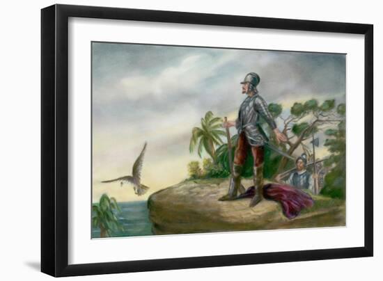 Balboa's Discovery of the Pacific-Clyde O. De Land-Framed Giclee Print