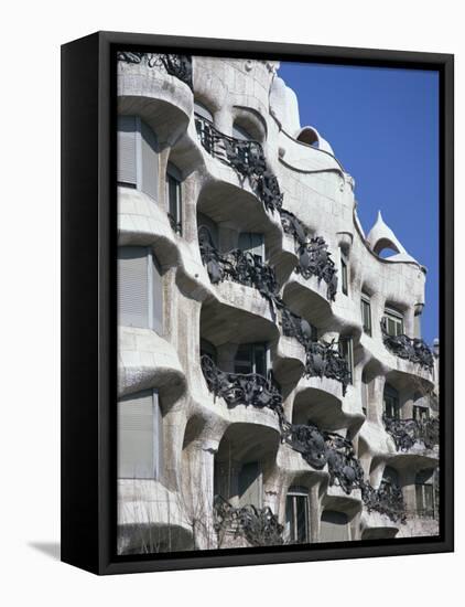 Balconies on the Casa Mila, a Gaudi House, in Barcelona, Cataluna, Spain-Nigel Francis-Framed Premier Image Canvas