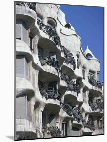 Balconies on the Casa Mila, a Gaudi House, in Barcelona, Cataluna, Spain-Nigel Francis-Mounted Photographic Print