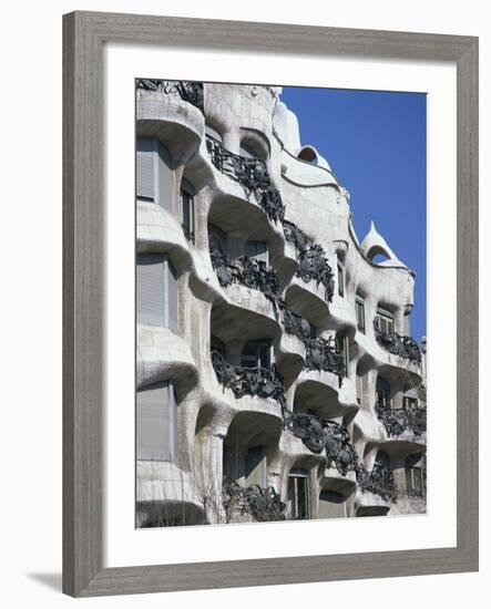 Balconies on the Casa Mila, a Gaudi House, in Barcelona, Cataluna, Spain-Nigel Francis-Framed Photographic Print