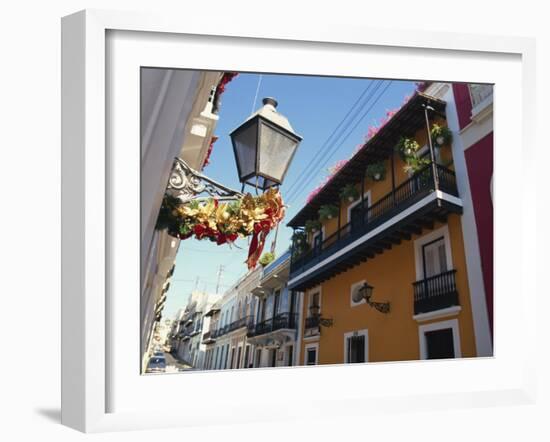 Balconies on Typical Street in the Old Town, San Juan, Puerto Rico, Central America-Ken Gillham-Framed Photographic Print