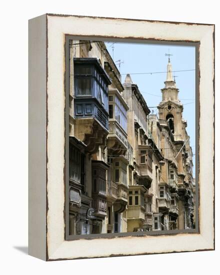 Balconies, St Pauls Street, Valletta, Malta-Peter Thompson-Framed Premier Image Canvas