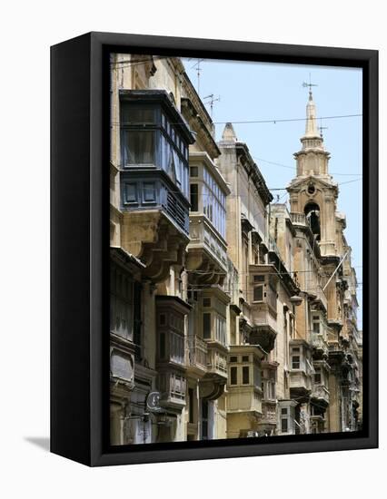 Balconies, St Pauls Street, Valletta, Malta-Peter Thompson-Framed Premier Image Canvas