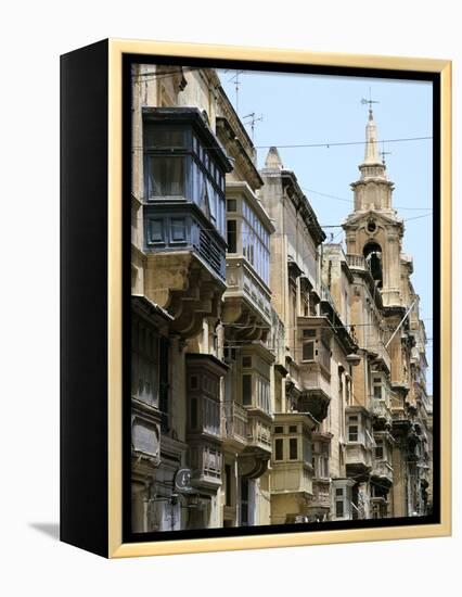 Balconies, St Pauls Street, Valletta, Malta-Peter Thompson-Framed Premier Image Canvas