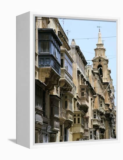 Balconies, St Pauls Street, Valletta, Malta-Peter Thompson-Framed Premier Image Canvas