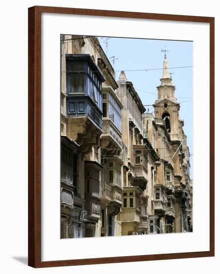 Balconies, St Pauls Street, Valletta, Malta-Peter Thompson-Framed Photographic Print