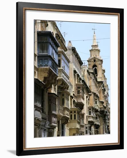 Balconies, St Pauls Street, Valletta, Malta-Peter Thompson-Framed Photographic Print