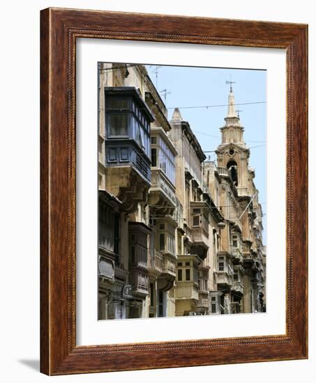 Balconies, St Pauls Street, Valletta, Malta-Peter Thompson-Framed Photographic Print